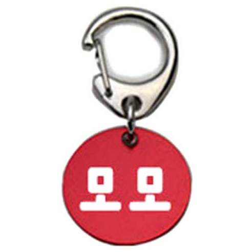 펫츠룩 반려견 산책용 하네스 키링 알미늄원형 팬턴트 S, 레드(모모), 1개