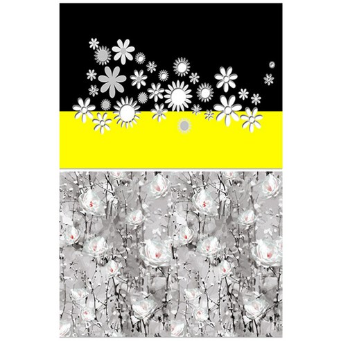 로엠디자인 실리콘 식탁매트 꽃잔치 + 양귀비, 혼합 색상, 385 x 285 mm