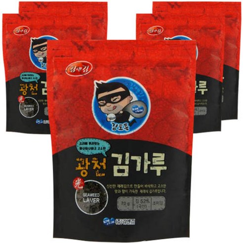 김앤김 김도둑 광천 김가루 70g, 5개입