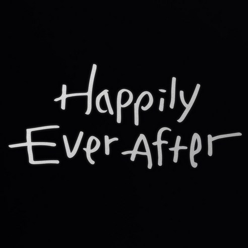 1AM 캘리그라피 인테리어 포인트 스티커 Happily Ever After, 반사
