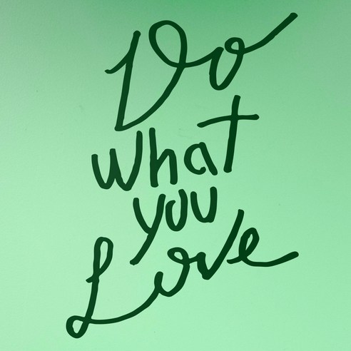 1AM 캘리그라피 인테리어 포인트 스티커 Do what you Love, 초록