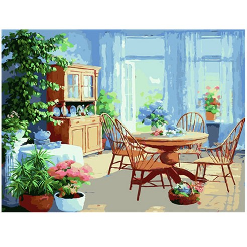 지인데코 반하지오 DIY 명화그리기 세트, 우드테이블