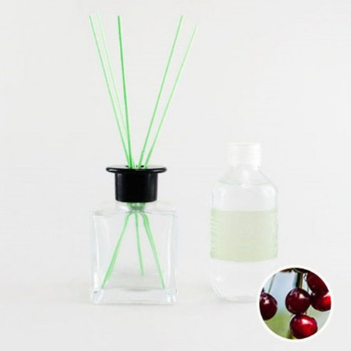 아로마홈 심플디퓨져 200ml 세트 그린스틱, 블랙체리