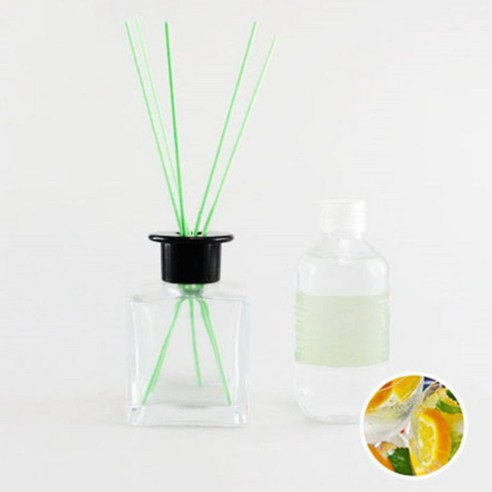아로마홈 심플디퓨져 200ml 세트 그린스틱, 프레쉬앤쥬시