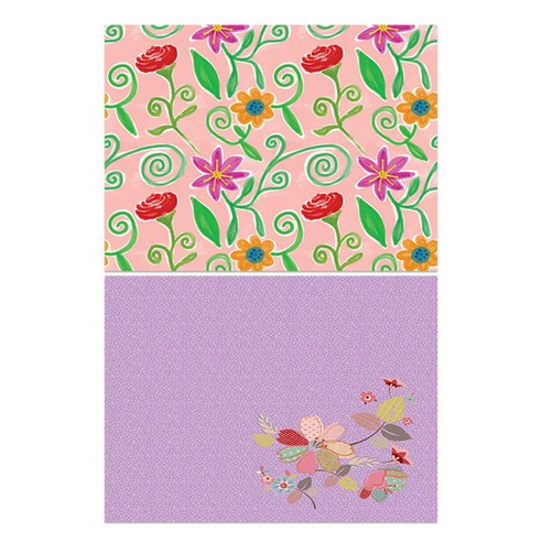 로엠디자인 실리콘 식탁매트 꽃밭 + 꽃가지, 2, 385 x 285 mm