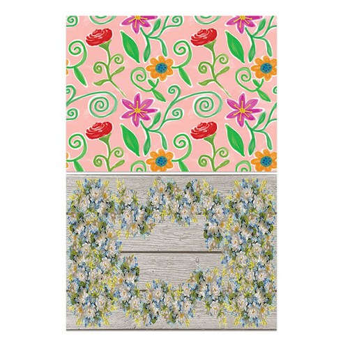 로엠디자인 실리콘 식탁매트 꽃밭 + 뷰티, 혼합 색상, 385 x 285 mm