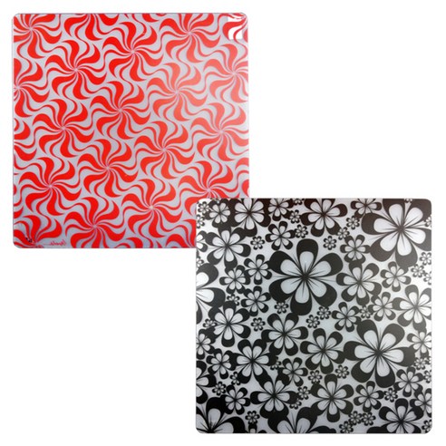 라쉘프 플레이트 테이블 매트 폴카 + 플라워, 폴카(레드), 플라워(블랙), 38 x 38 cm