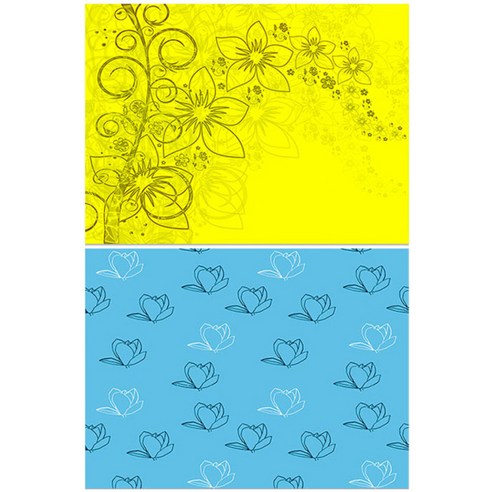 로엠디자인 실리콘 식탁매트 2p세트, 꽃향기(노랑), 목련3(민트), 385 x 285 mm