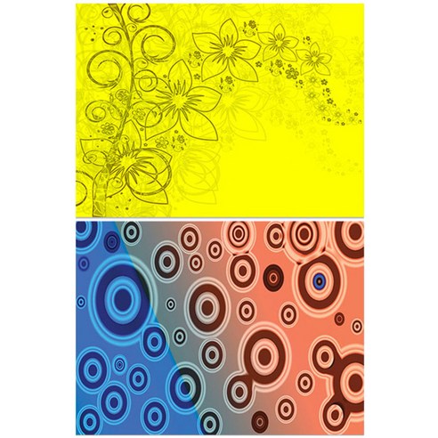 로엠디자인 실리콘 식탁매트 2p세트, 꽃향기(노랑) + 동그라미2, 385 x 285 mm
