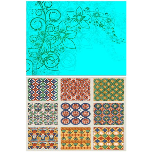 로엠디자인 실리콘 식탁매트 2p세트, 꽃향기(민트), 카펫트(3), 385 x 285 mm