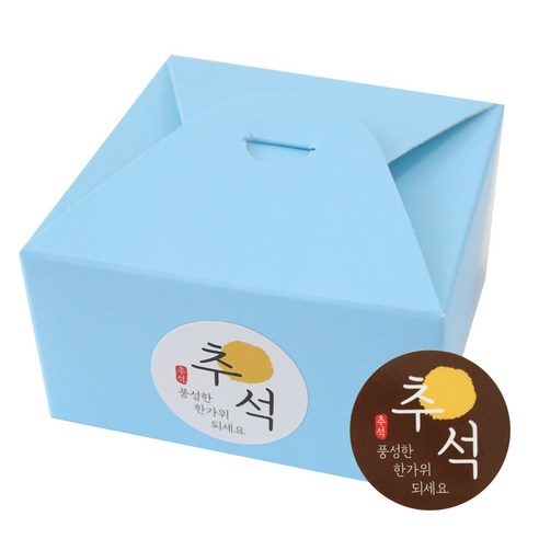 황씨네도시락 레이스 포장 박스 블루 8p + 추석스티커 화이트 4p + 브라운 4p, 혼합 색상, 1세트