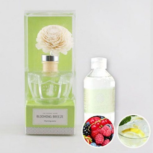 아로마홈 솔라 디퓨져 + 디퓨져 리필 용액 200ml, 본품(블루밍 브리즈), 리필(라임바질)