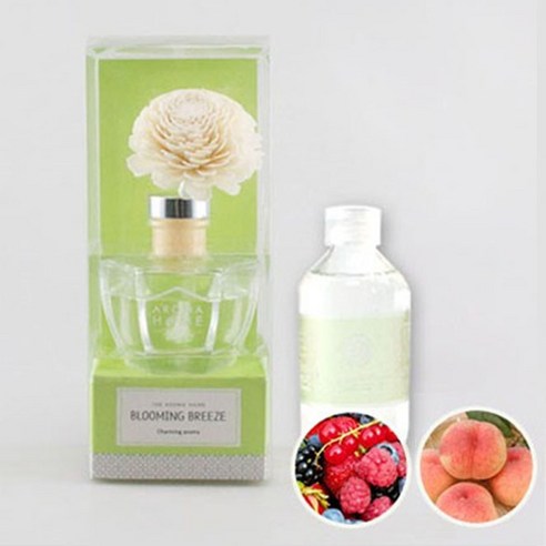 아로마홈 솔라 디퓨져 + 디퓨져 리필 용액 200ml, 본품(블루밍 브리즈), 리필(스위트 피치)