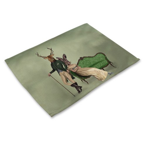 비케이 사슴 의인화 식탁매트, 5, 가로 42cm x 세로 32cm