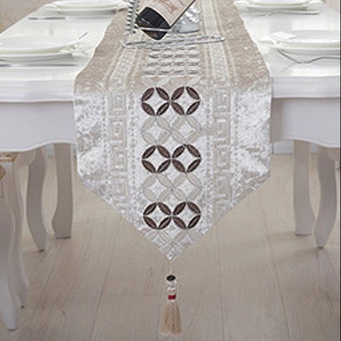 이코디 미니멀 플래그 테이블 러너, 베이지화이트, 32 x 210 cm