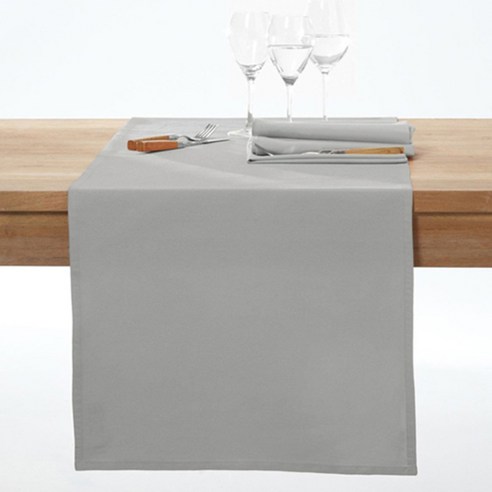 라흐두뜨 무지 얼룩방지 테이블 러너, light grey, 45 x 150 cm