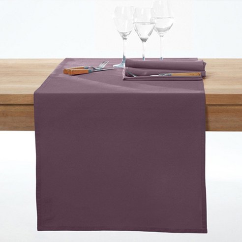 라흐두뜨 무지 얼룩방지 테이블 러너, plum, 45 x 150 cm