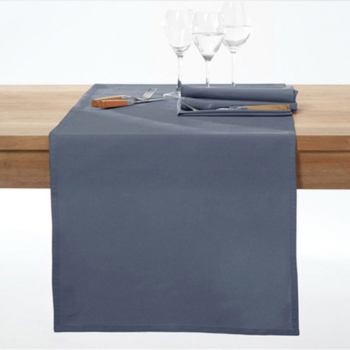 라흐두뜨 무지 얼룩방지 테이블 러너, Blue storm, 45 x 150 cm