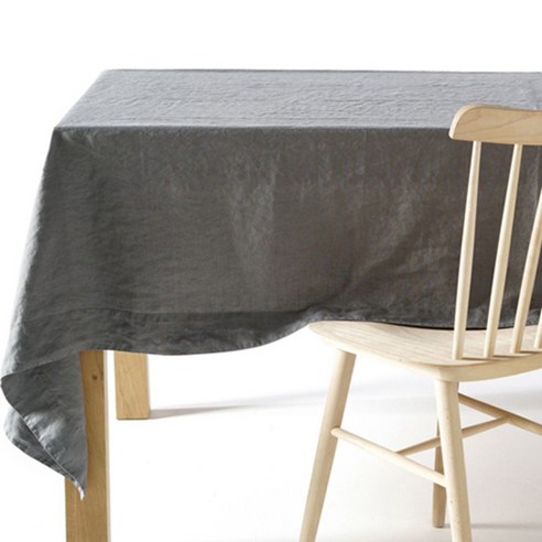 라흐두뜨 린넨 테이블보, Medium gray, 직사각(180 x 250 cm)