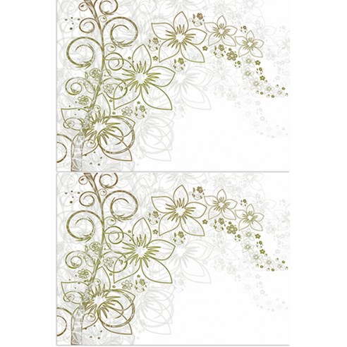 로엠디자인 실리콘 식탁매트 꽃향기 2p, 화이트, 385 x 285 mm