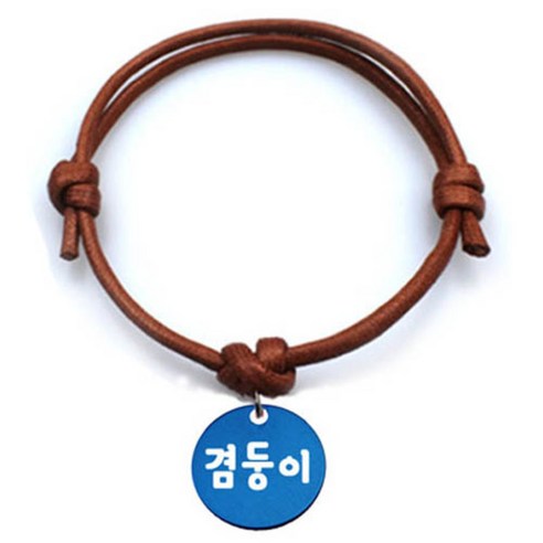 펫츠룩 굿모닝 카라멜 반려동물 목걸이 S 알미늄원형 팬던트 M, 블루(겸둥이), 1개