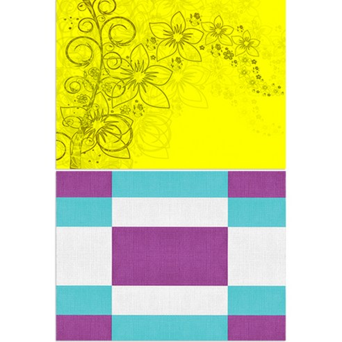 로엠디자인 실리콘 식탁매트 꽃향기 노랑 + 칠교패턴, 6, 385 x 285 mm