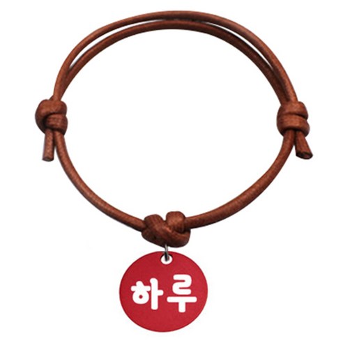 펫츠룩 굿모닝 카라멜 반려동물 목걸이 S 알미늄원형 팬던트 S, 레드(하루), 1개