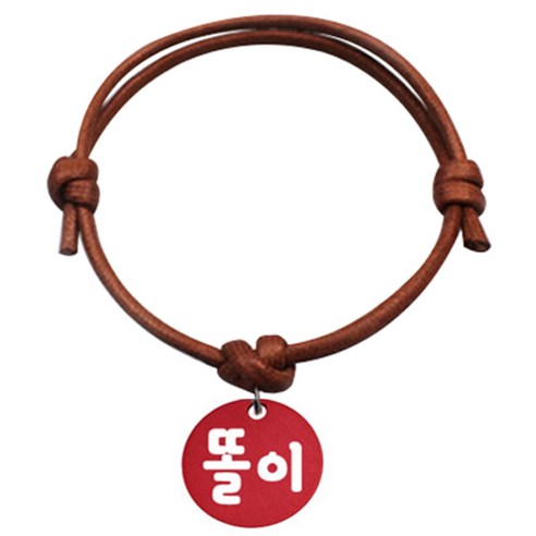 펫츠룩 굿모닝 카라멜 반려동물 목걸이 S 알미늄원형 팬던트 S, 레드(똘이), 1개