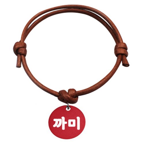펫츠룩 굿모닝 카라멜 반려동물 목걸이 S 알미늄원형 팬던트 S, 레드(까미), 1개