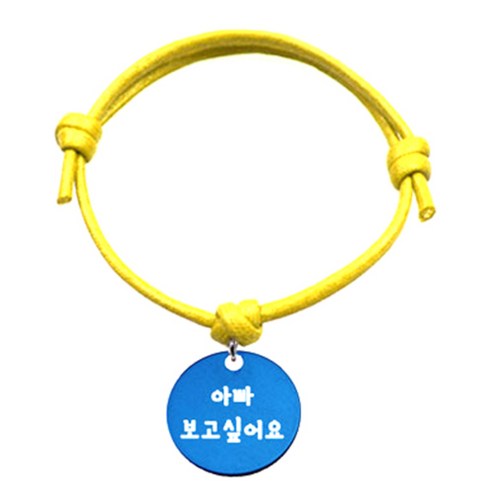 펫츠룩 반려동물 굿모닝 옐로 목걸이S 알미늄원형S, 블루(아빠보고싶어요), 1개