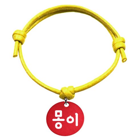 펫츠룩 굿모닝 옐로 반려동물 목걸이 S 알미늄원형 팬던트 S, 레드(몽이), 1개