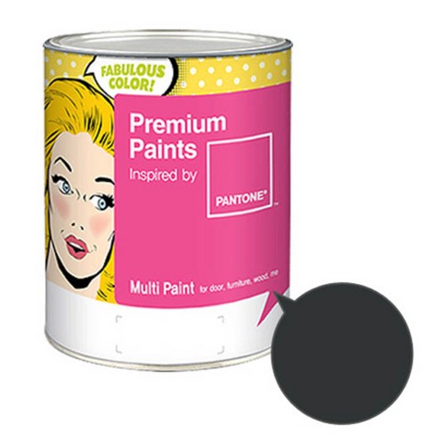 노루페인트 팬톤멀티 에그쉘광 스트롱 그린계열 페인트 1L, 파이럿블랙(19-4305)