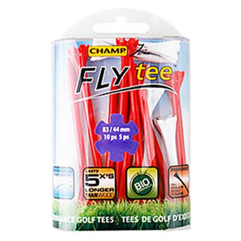 챔프 자마 플라이티 골프티 83mm x 10p + 44mm x 5p, 롱티(레드), 숏티(화이트), 1세트