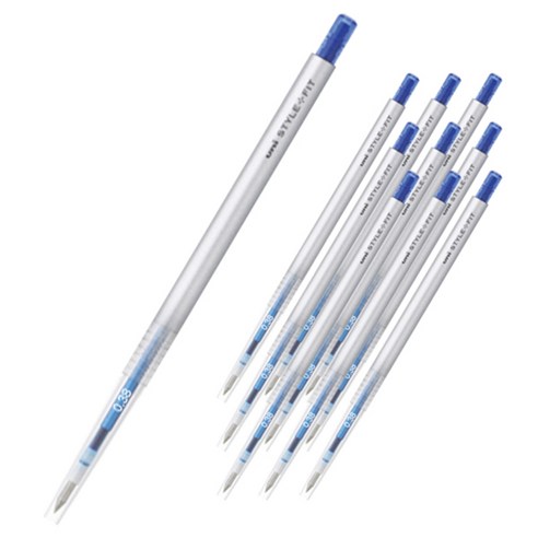 유니 스타일핏트 단색펜 UMN-139 0.38mm, 블루, 10개입