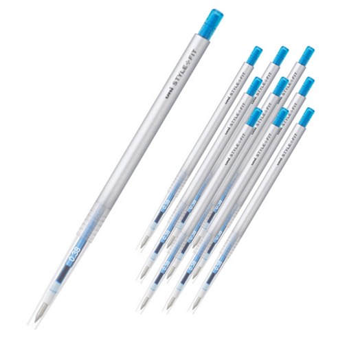 스타일핏 유니 단색펜 UMN-139 0.38mm, 라이트블루, 10개입
