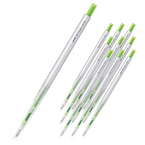 유니 스타일핏트 단색펜 UMN-139 0.38mm, 라이트그린, 10개입
