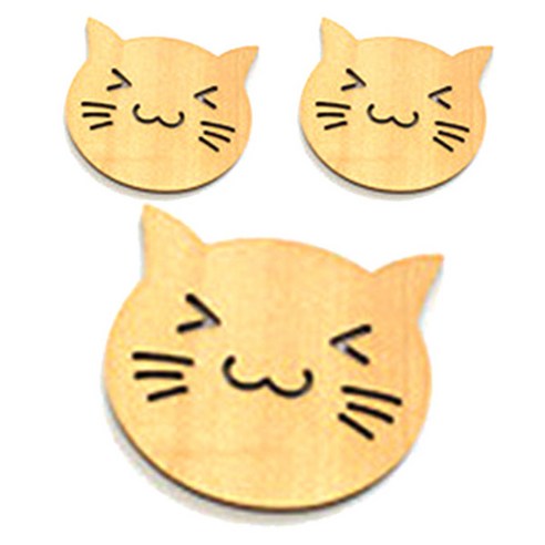 비케이 나무 코스터 3p, 고양이2