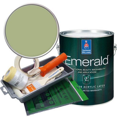 셔윈윌리암스 에메랄드 페인트 1L세트, SW6430 Great Green