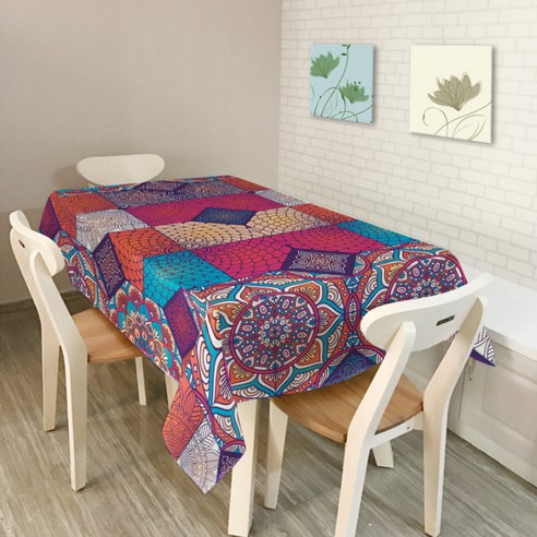 이코디 소울 테이블 보 플라워, 혼합 색상, 140 x 180 cm