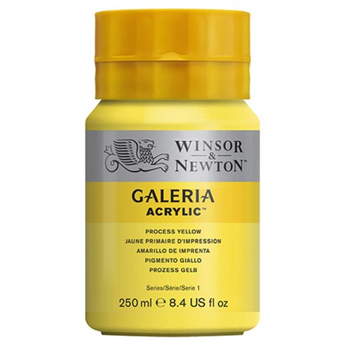 윈저앤뉴튼 갤러리아 아크릴 물감 Process Yellow, 250ml, 1색