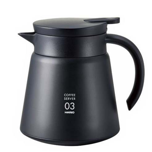 하리오 V60 보온 스테인레스 커피 서버 VHS-80B 800ml, 블랙, 1개