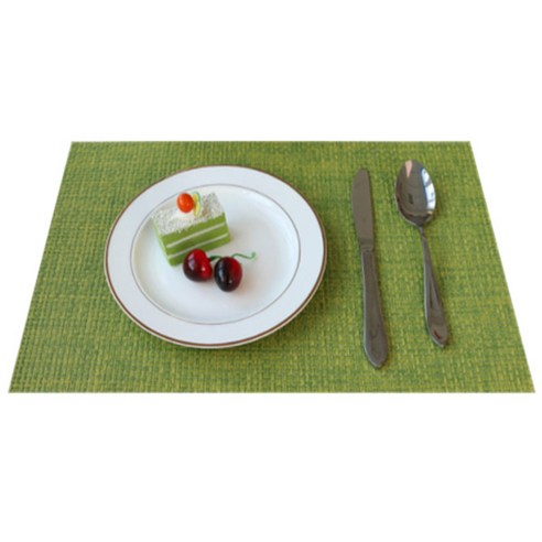 마켓감성 격자 고급 테이블 매트 2p, 그린, 45 x 30 cm