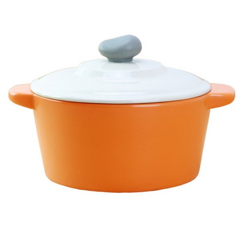 엘케이메이드 순수 통세라믹 무균열 뚝배기 2탄 오렌지, 20cm, 1개