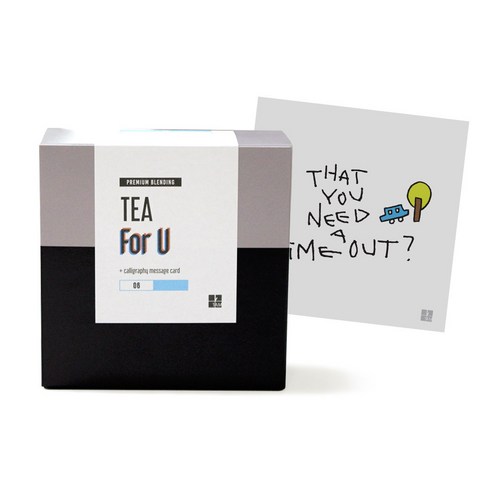1AM Tea For U 블랜딩 티세트 얼그레이블라썸, 티백 6p + 미니 캘리그라피 카드 That You Need, 1세트