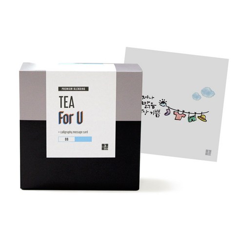 1AM Tea For U 블랜딩 티세트 얼그레이블라썸, 티백 6p + 미니 캘리그라피 카드 언제나 맑음, 1세트