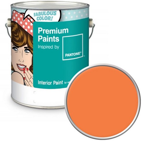 노루페인트 팬톤 내부용 실내 벽면 페인트 저광 4L, 17-1360 Celosia Orange
