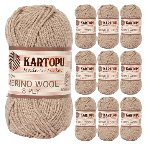 연일섬유 카르토푸 메리노울 8PLY 뜨개실 10p, 886 연베이지