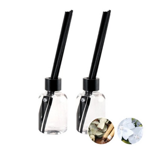 더아로마샵 디퓨져 리필액 100ml x 2p + 블랙 섬유스틱 10p + 블랙캡 2p, 유칼립투스, 달링머스크