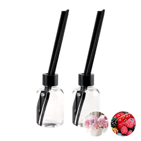 더아로마샵 디퓨져 리필액 100ml x 2p + 블랙 섬유스틱 10p + 블랙캡 2p, 피오니, 블루밍브리즈