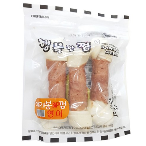 행복한껌 여의봉 중대형견 껌 간식 3p, 연어, 1개입